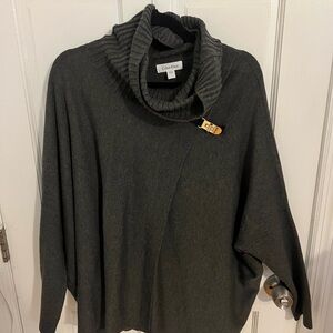 Calvin Klein Charcoal Cowl Neck Sweater with Buckle